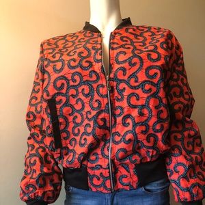 Bomber jacket. African print jacket.